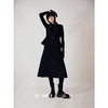 UMILAB｜黑松露*羊毛混纺收腰马甲/半松紧藏肉伞裙双面呢套装E282W 商品缩略图2