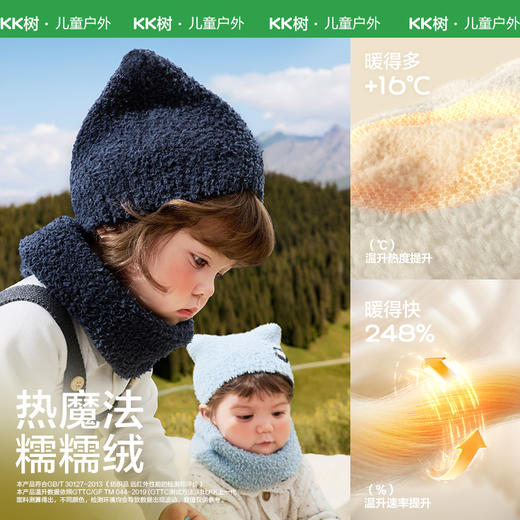 【KK树】小耳朵绒绒帽两件套 商品图4