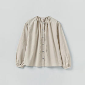 TOAST Gathered Neck Mini Stripe Shirt 女装条纹长袖衬衫