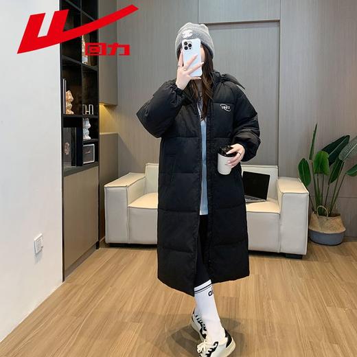 回力羽绒棉服女中长款宽松棉袄2024新款冬季加厚保暖过膝连帽棉衣 商品图4