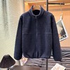 D120862美式复古羊羔毛立领外套bm风修身显瘦百搭开衫上衣女 商品缩略图0