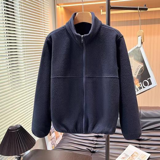 D120862美式复古羊羔毛立领外套bm风修身显瘦百搭开衫上衣女 商品图0