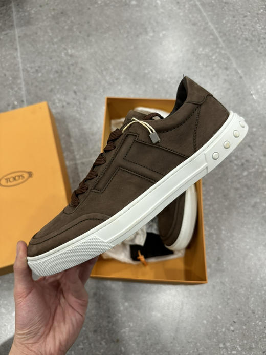 正品 TOD'S托德斯 系带低帮 时尚板鞋 男款 棕色 全新原盒 尺码6.5 （40.5）号01099 商品图0