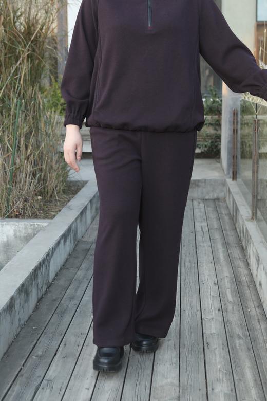 现货速发！【💜酱紫休闲套装】一穿即瘦，拉链半高领+直筒神裤，松紧袖口防风 & 上衣松紧下摆可调节，休闲显瘦两件套，可单拍可成套~可内搭，可外穿。适合10度~十几度温度，再冷要加外套 商品图13