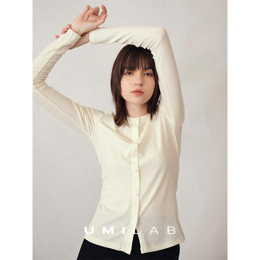 UMILAB｜织柔*山羊绒醋酸混纺 亲肤保暖假两件层次感长袖T恤T781W 商品图2