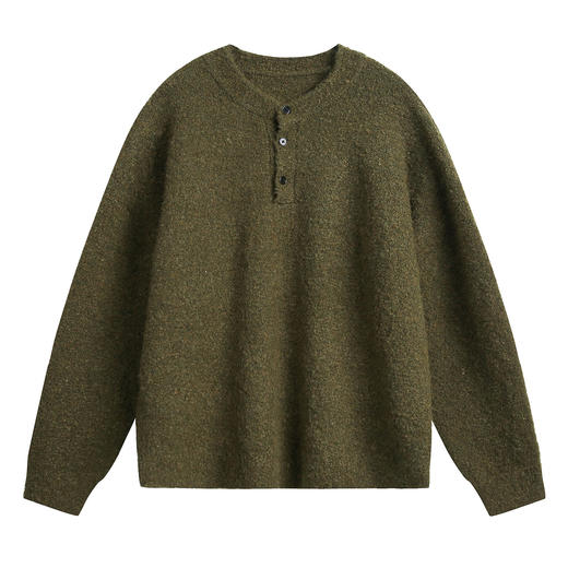 【YW】无忧购“礼物季”老钱风节日百搭圈圈纱亨利领毛衣男复古针织衫保暖休闲外套MM4153（截单后3-5天发货） 商品图6