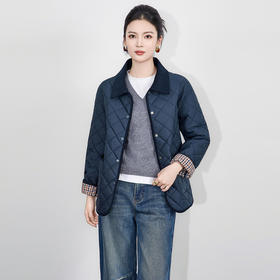 「高货wl」全新升级【铂金会员367/天猫499/差价132】(00945)洛诗琳气质菱形格绗缝夹棉外套2025冬季老钱风棉服外套