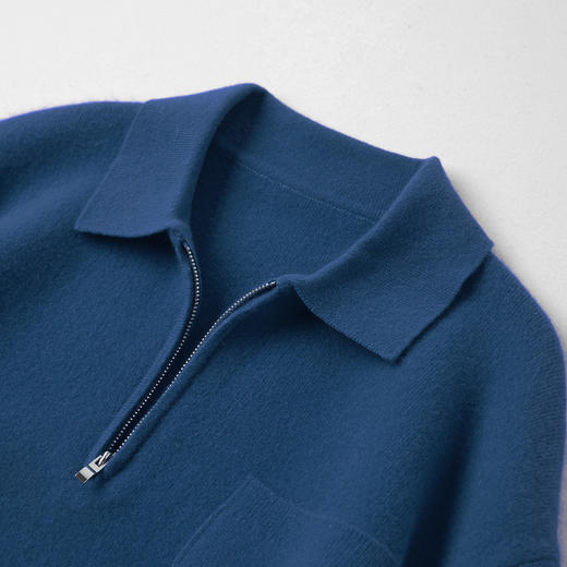 ROMI STUDIO“温暖如初”100绵羊毛密织前拉链polo领毛衣RWDWST1707 商品图3