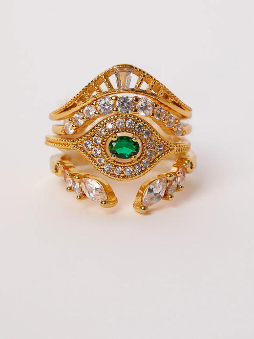 订购8周到｜MYA-BAY-GREEN MAJESTIC EYE-绿色 锆石 戒指［比利时设计师］ 商品图2