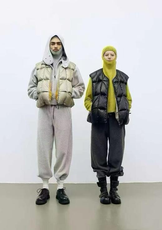 D120870松弛感直筒雨花绒加棉毛呢卫裤休闲裤 商品图10