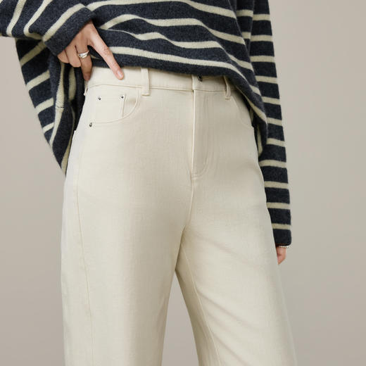 【双12特惠！莫代尔棉-直筒】逸阳秋新品高腰仿牛仔休闲窄版直筒休闲裤1547 商品图5