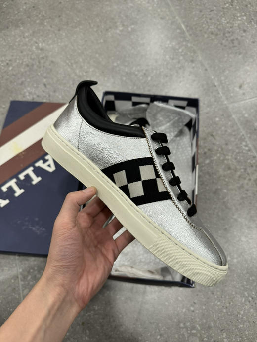 正品 BALLY巴利 休闲 低帮 时尚板鞋 男款 白银色 全新鞋盒破损 尺码40.5码0899 商品图2