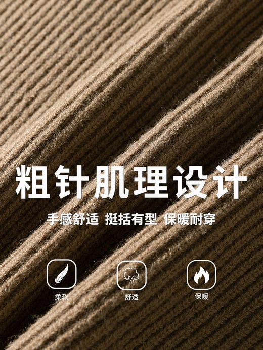 【YW】无忧购“礼物季”“圣诞清仓福利”秋冬质感粗针肌理开衫毛衣男女K4089（截单后3-5天发货） 商品图3