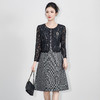 「高货wl」全新升级【铂金会员312/天猫419/差价107】(00718)洛诗琳2025秋冬气质轻奢小香风蕾丝拼接人字纹毛呢连衣裙 商品缩略图0