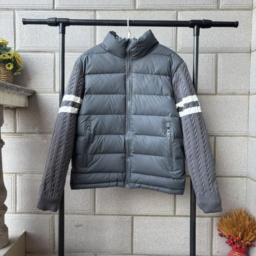 萌口针织拼接袖徽标立领户外运动羽绒棉棉服外套 商品图5