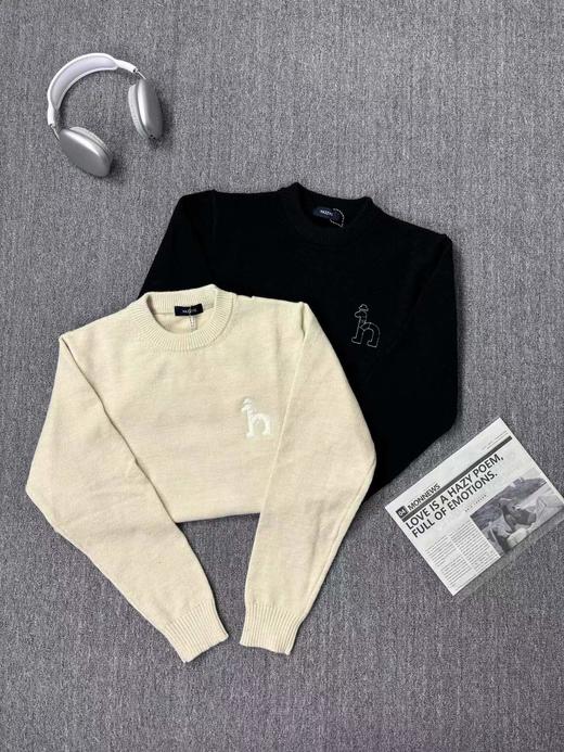 D120852通勤休闲自如切换圆领舒适亲肤两色羊毛衫 商品图2