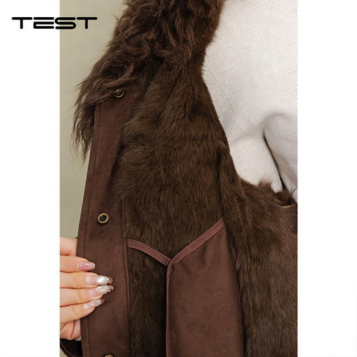 冬上新时尚棕羊皮毛领皮草拼接短款夹克2254166 商品图4