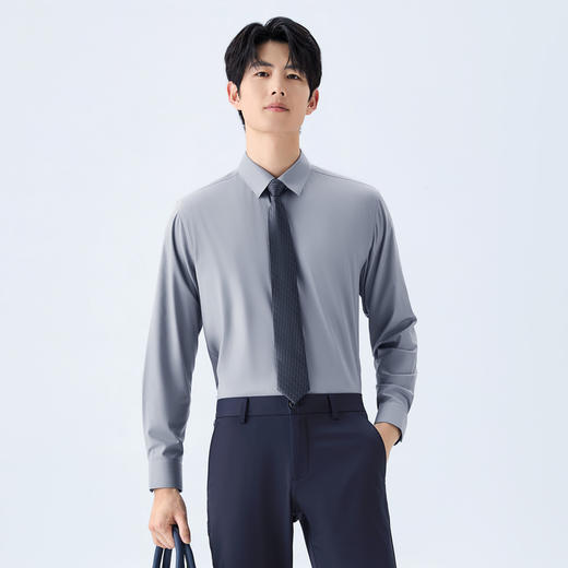 【无缝领/大码衬衫】柒牌男装2026春季新款莫代尔商务翻领衬衫130A70710 商品图1