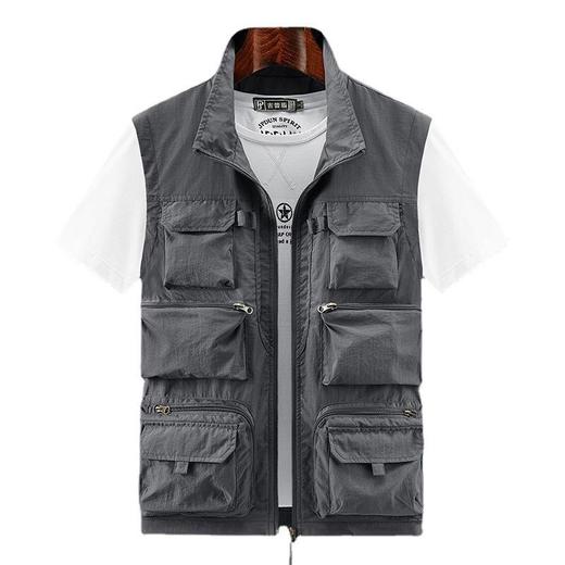 多口袋工装男士马甲背心2023春秋款休闲薄款钓鱼坎肩外穿无袖开衫 商品图4