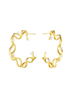 APPLOGUE｜EA2524G 寰系列之珍珠波浪耳环 [ 金 ]