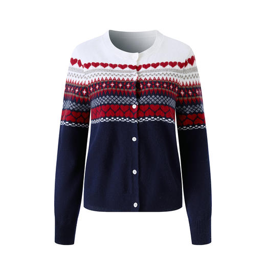 「高货wl」全新升级【铂金会员284/天猫379/差价95】(00613)洛诗琳慵懒爱心立体织花开衫2025秋冬圣诞氛围感针织外套 商品图2