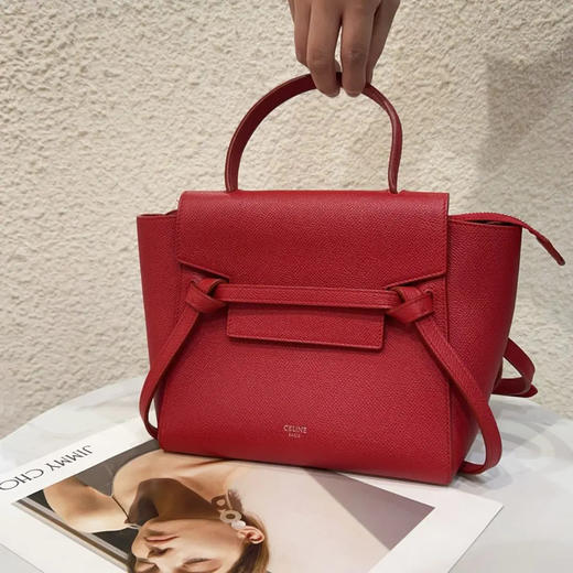 Celine 鲶鱼 nano 红色 牛皮 斜挎包 商品图0