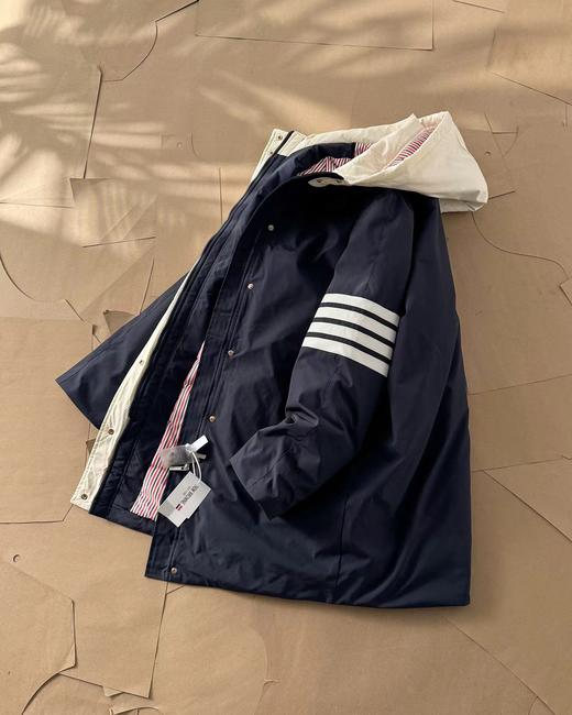 D120868学院风百搭保暖四杠长款羽绒服男女同款 商品图1