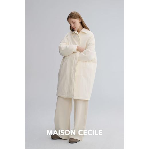 MAISON CECILE 两色|冬日极简夹棉风衣感厚实保暖松弛百搭棉服外套 商品图1