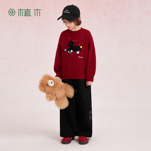 【年服】植木男女童毛巾绣小马毛衣55M053047 商品图4