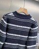 D120849秋冬条纹慵懒风宽松情侣款毛衣针织衫 商品缩略图5