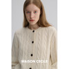 MAISON CECILE 复古绞花肌理感软糯羊毛修身圆领经典百搭针织开衫 商品缩略图1