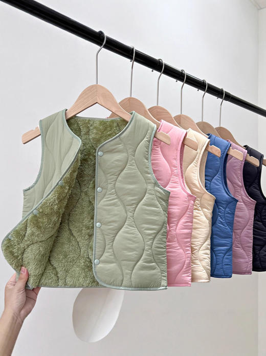 【YW】无忧购加厚绒保暖马甲男女童背心2025秋冬新品男女童马夹可外穿（截单后3-5天发货) 商品图3