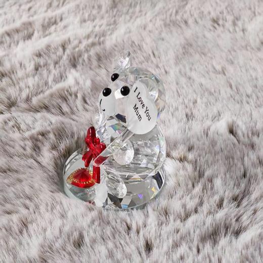 高端材质 水晶玻璃爱心熊摆件 送给妈妈的礼物  节日生日派对礼物 商品图2