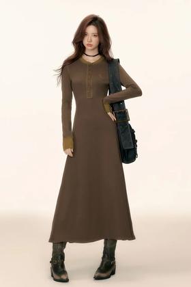 EPTISON/衣品天成 显瘦收腰针织长款连衣裙 21692