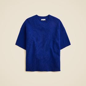 克莱因蓝好美！Jcrew100% 羔羊毛短袖毛衫，oversize款，拍小一码，需手洗
