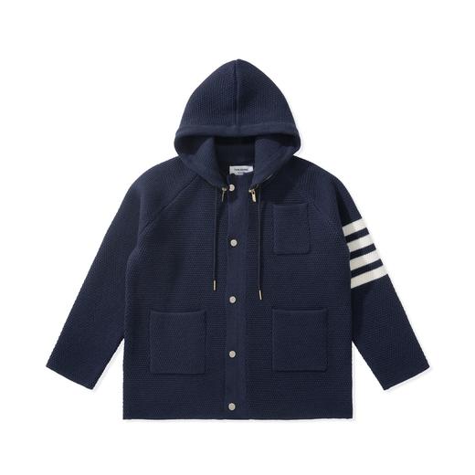 中性款厚款可拆卸帽针织毛衣外套la022 商品图0