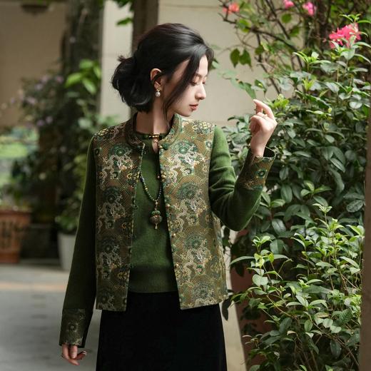 西子/【万华金龙】非遗宋锦万花阵天华锦织金新中式马甲/MJTJ0780 商品图0
