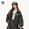 P&X设计师女装2025冬季皮衣外套时髦美式复古短款夹克 825422078 灰色 商品缩略图0