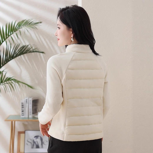 丁摩 立领轻薄羽绒棉服女新款拼接内胆短款运动跑步外套5ZF-1286 商品图1