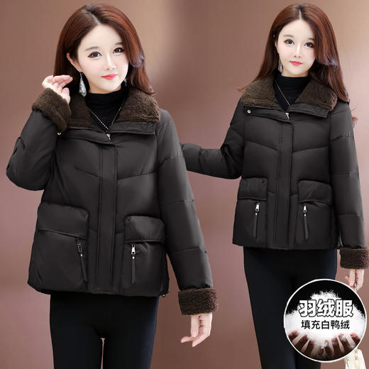 QYM YH833穿搭羽绒服时尚宽松显高显瘦休闲风白鸭绒外套 商品图1