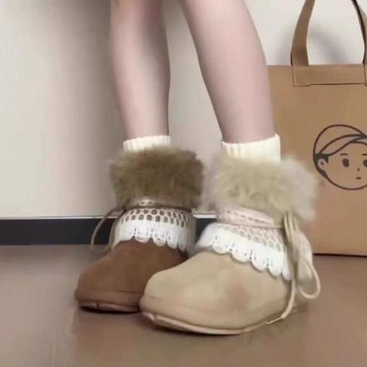 【材质柔软❗️穿感舒适】东北雪地靴女2025年秋冬季新款加厚增高防滑加绒保暖套筒棉鞋女鞋。jb 商品图0