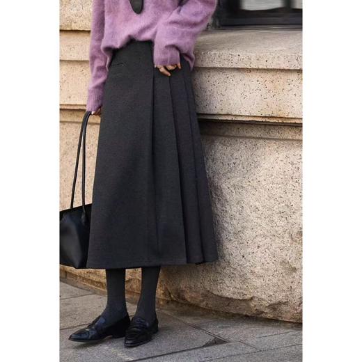 蚕丝羊毛半身裙，miu系设计感半身裙，高级好搭 商品图0