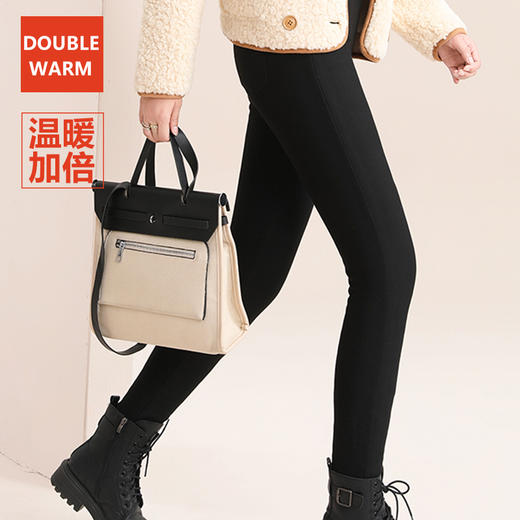 雪中飞貂绒蚕丝100%羊毛光感保暖裤  800g巨厚 高弹不勒 暖宫护腰 保暖显瘦 82402 商品图1