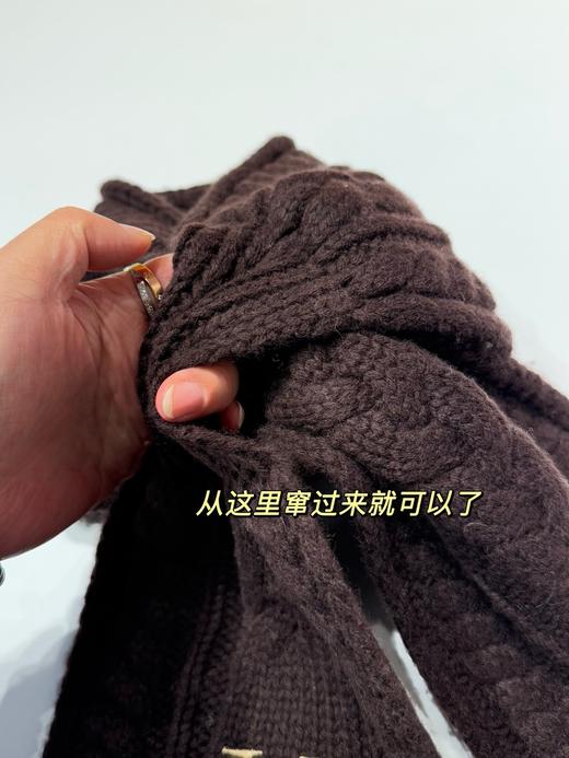 Lv编制麻花羊毛针织围巾 商品图12