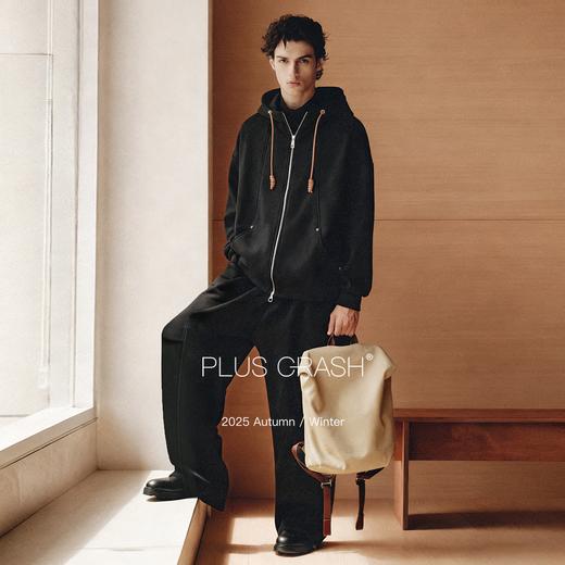 PLUS CRASH冬季加厚绒保暖卫衣卫裤男女同款多结构抽褶设计感套装 商品图2