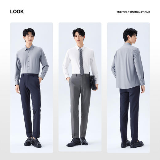 【无缝领/大码衬衫】柒牌男装2026春季新款莫代尔商务翻领衬衫130A70710 商品图2
