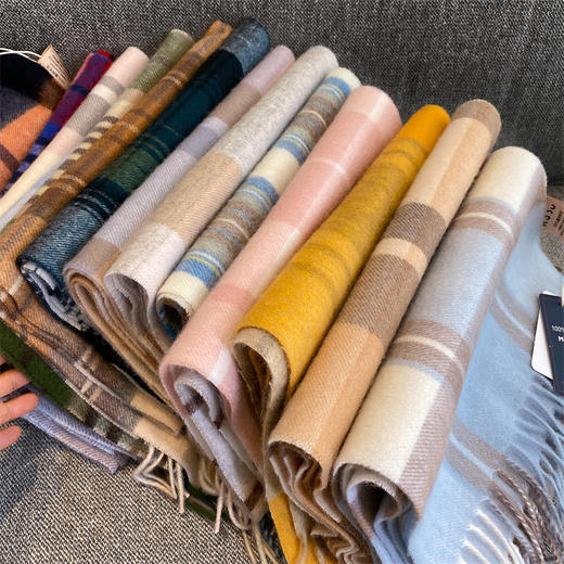 59元/条澳洲纯羊毛美拉德围巾格子围巾冬季百搭保暖情侣围脖 商品图0