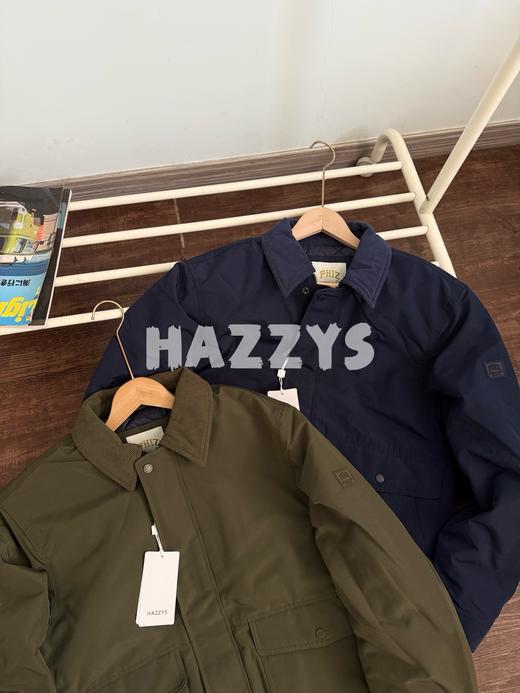 哈吉斯新款宽松翻领夹克纯色简约男士休闲通勤挺阔上衣外套 商品图3