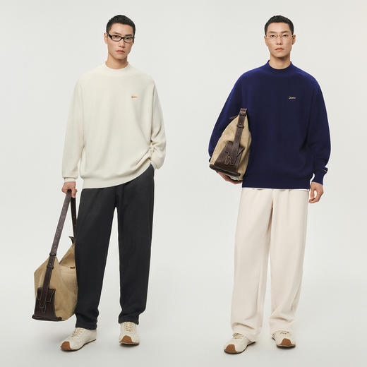 潮牌保暖高腰细条灯芯绒男宽松松紧带直筒长裤宽松NP5ATR22 商品图1