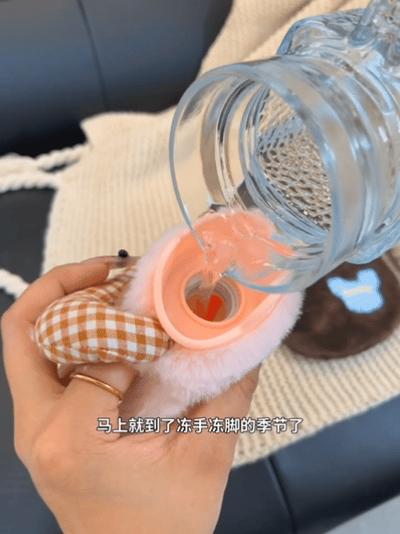 怕冷星人的天菜！暖暖绒绒的热水袋【卡通手拎注水暖水袋】秋冬续命神器！可爱又实用 商品图1